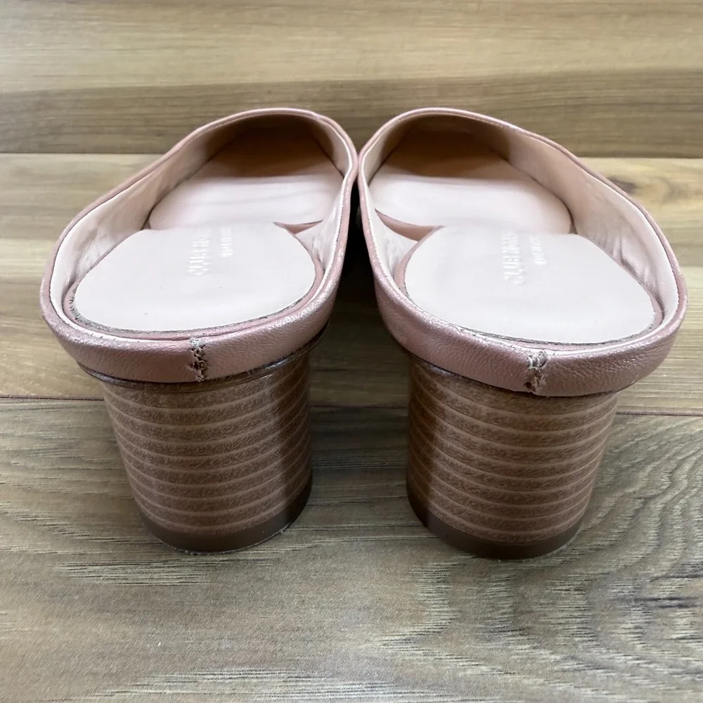 Club Monaco Square Toe Mules Womens 8.5 EU 38.5 Nude Leather Low‎ Heel